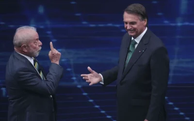 Lula e Bolsonaro no debate presidencial Foto: EFE/Sebastiao Moreira