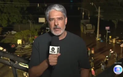 William Bonner no Rio Grande do Sul Foto: Reprodução/ TV Globo